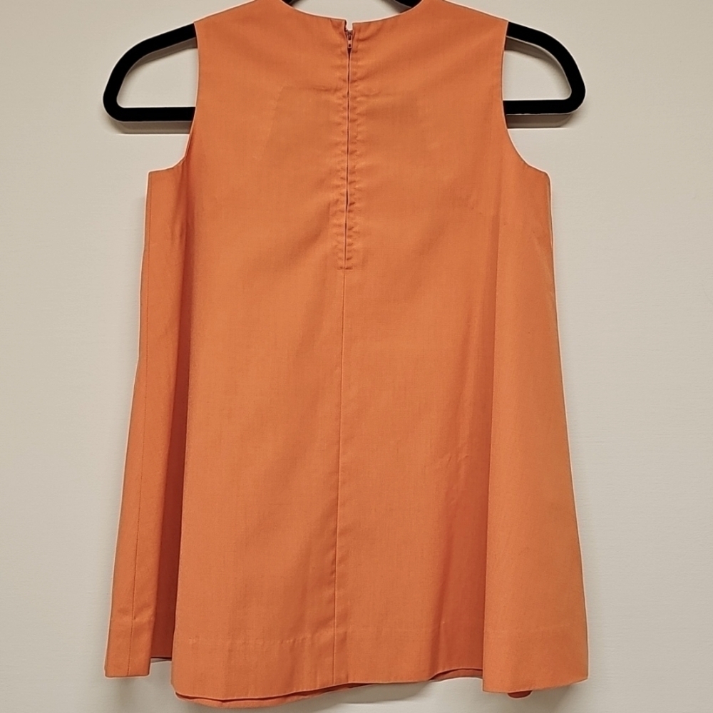 Vtg Girls A-line Tank Top & Shorts Set, Orange Blk Butterfly, See Measurements - Picture 3 of 11